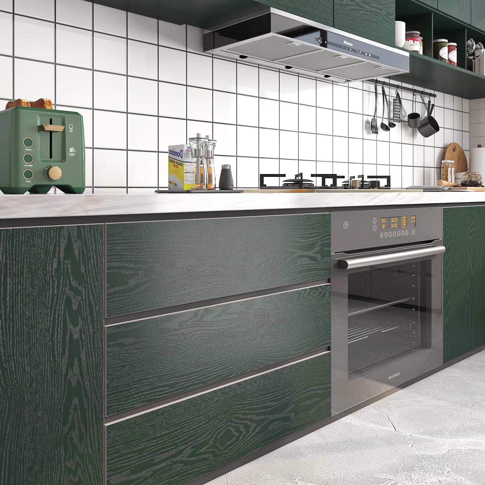 Kitchen cabinet vinyl wrap South Yorkshire — after