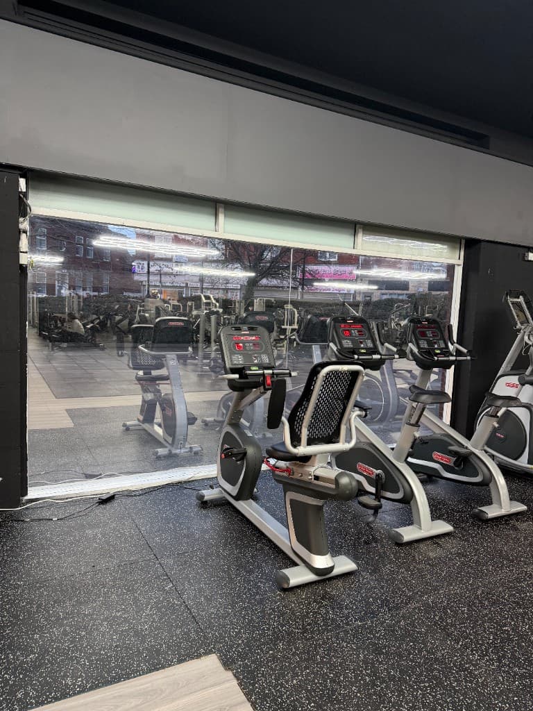 Mirror window film Rotherham — reflective gym window interior