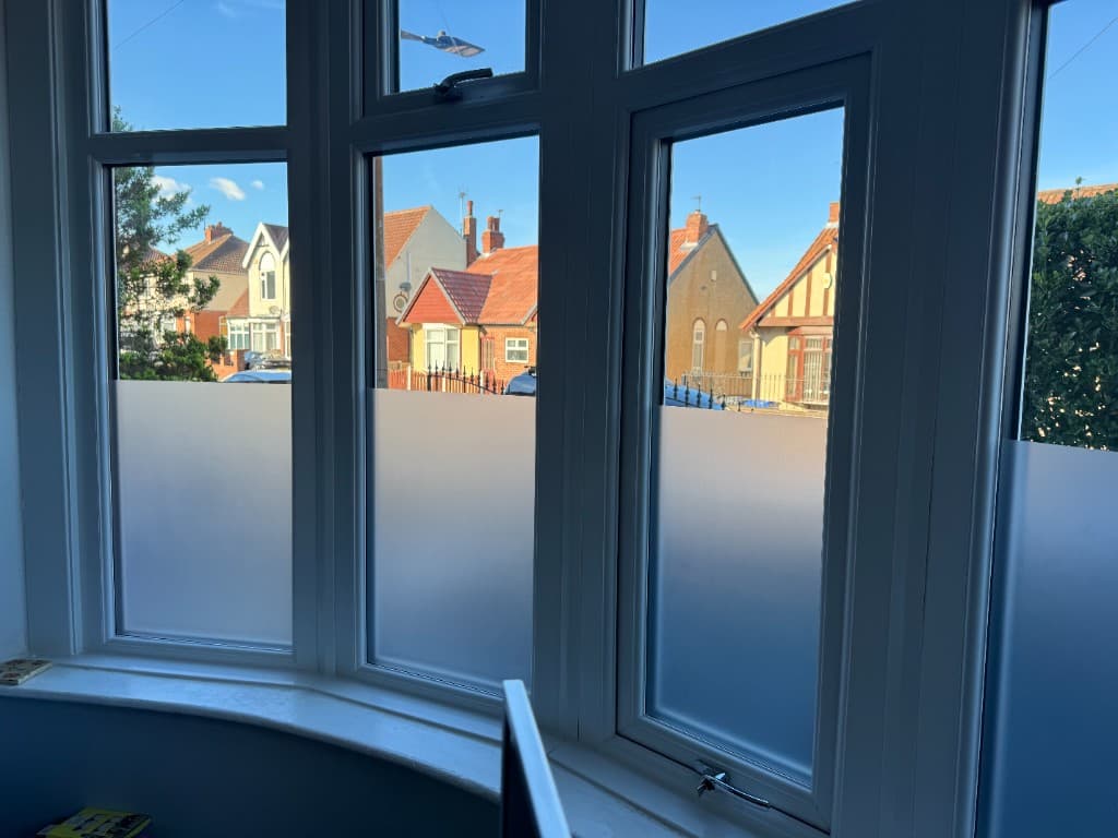 Before and after — frosted window film
