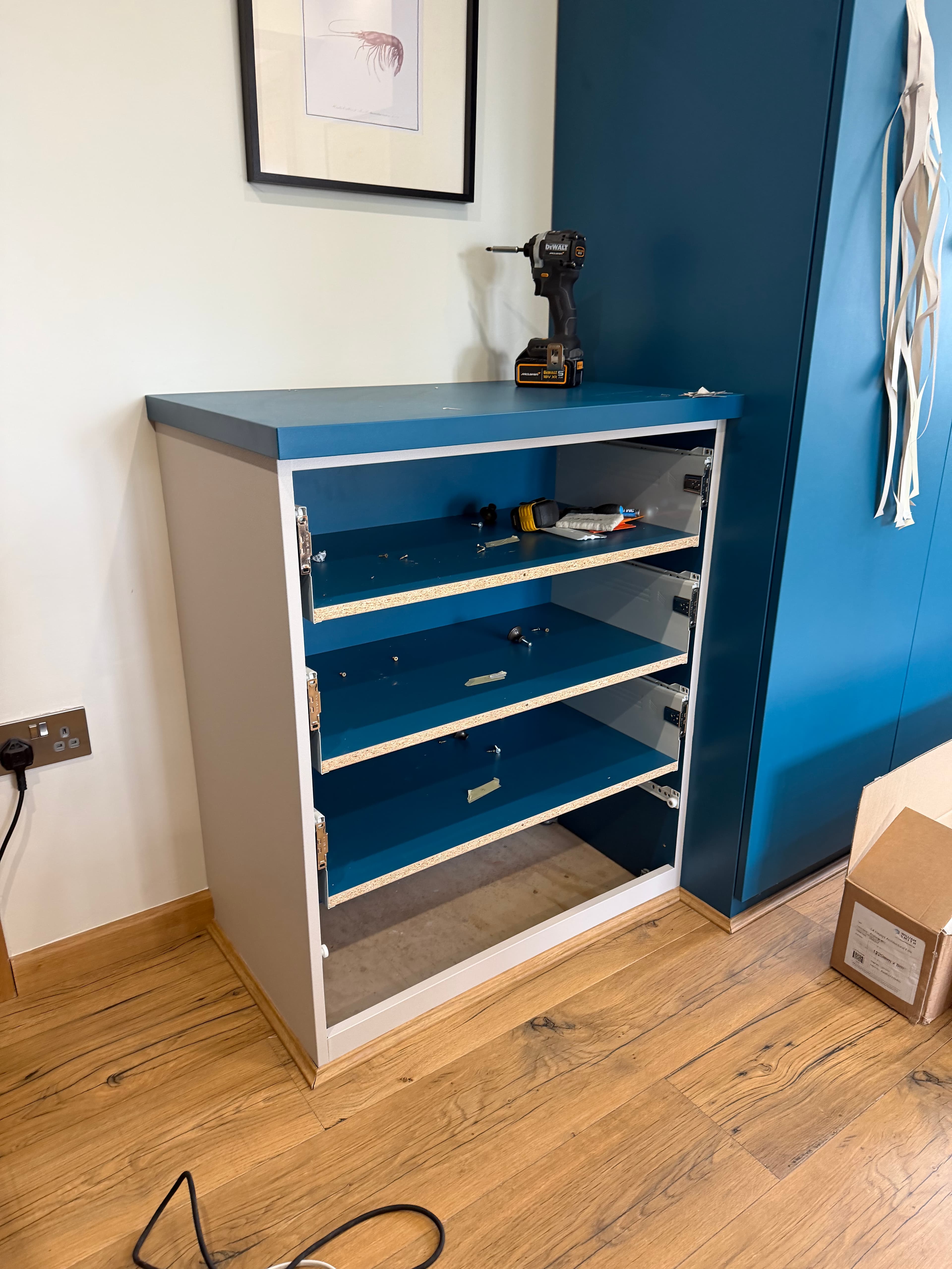 Built-in wardrobe Chesterfield — wardrobe installation in progress